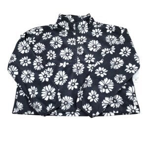 Billabong Women’s Fleece Casual Fling Crop 1/2 Zip Jacket Gray White Size XL